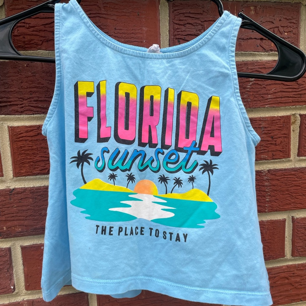 Zara Blue Florida Sunset Tank Top Size 7Y Girls